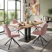 Stuhl Nele 2er Set Stoff light pink 180° drehbar mit...