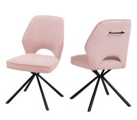 Stuhl Nele 2er Set Stoff light pink 180° drehbar mit...