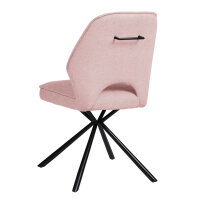 Stuhl Nele 2er Set Stoff light pink 180° drehbar mit Griff