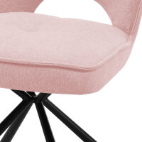 Stuhl Nele 2er Set Stoff light pink 180° drehbar mit Griff