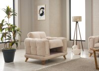 Sofagarnitur Rikke beige Federkern Bettfunktion Bettkasten ca. 241x88x89 cm