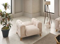 Sofagarnitur Rikke beige Federkern Bettfunktion Bettkasten ca. 241x88x89 cm