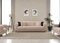 Sofagarnitur Rikke beige Federkern Bettfunktion...
