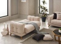 Sofagarnitur Rikke beige Federkern Bettfunktion Bettkasten ca. 241x88x89 cm