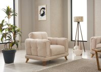 Sofagarnitur Rikke beige Federkern Bettfunktion Bettkasten ca. 241x88x89 cm