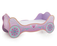 Kinderbett Prinzessin Kutsche Lila Glanz 90x200 inkl. Matratze und Lattenrost