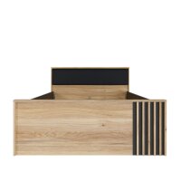 Bett Arank 120 x 200 cm mit 2 Schubkasten Eiche