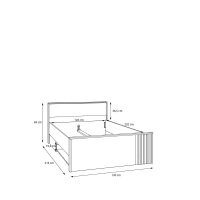 Bett Arank 120 x 200 cm mit 2 Schubkasten Eiche
