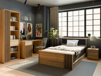 Jugendzimmer Set Arank im Dekor Eiche Bett mit 2...