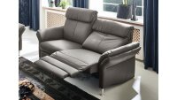 Sofagarnitur FABIO Leder grau mit vollmotorischer Relaxfunktion