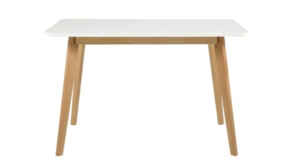 Tisch RAVEN 120x80cm weiß lackiert Gestell Birke teilmassiv