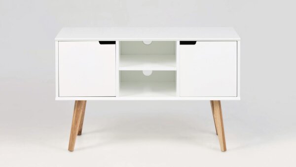 Anrichte MITRA Kommode Sideboard TV-Lowboard weiß Holzbeine