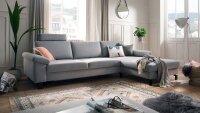 Ecksofa MOVE 2.0 L Stoff grau Sitztiefenverstellung
