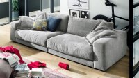 Bigsofa SEVENTIES Megasofa Sofa Cord Stoff grau 290x127