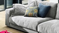 Bigsofa SEVENTIES Megasofa Sofa Cord Stoff grau 290x127