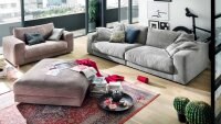 Bigsofa SEVENTIES Megasofa Sofa Cord Stoff grau 290x127