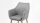 Stuhl NORA Armlehnstuhl Sessel in Vintage Stoff hell grau Eiche