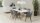 Stuhl NORA Armlehnstuhl Sessel in Vintage Stoff hell grau Eiche