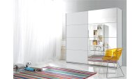 Schwebetürenschrank BERLIN weiß mit Spiegel 221 cm