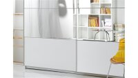Schwebetürenschrank BERLIN weiß mit Spiegel 221 cm