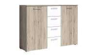 Kommode BERLIN Sideboard Schrank San Remo weiß 132 cm