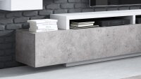 Wohnwand BOTA Beton Colorado und weiß inkl. Beleuchtung