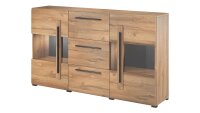 Sidebaord TULSA Kommode 2 Glastüren 180 cm in Grandson Eiche Dekor