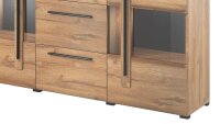 Sidebaord TULSA Kommode 2 Glastüren 180 cm in Grandson Eiche Dekor