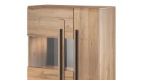 Highbaord TULSA Hochkommode 2-trg mit Glas in Grandson Eiche Dekor