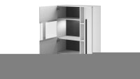 Highbaord TULSA Hochkommode 2-trg mit Glas weiß Hochglanz Dekor