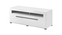 TV-Lowboard TULSA mit Schubkasten 160cm weiß Hochglanz Dekor