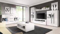 Couchtisch TULSA mit Ablagefach 110x60 in weiß Hochglanz Dekor