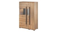 Wohnwand TULSA Anbauwand Wohnzimmer Vitrine Grandson Eiche 4-tlg
