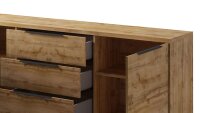 Sideboard HALLE WM Kommode Wotan Eiche mit Metall 201 cm