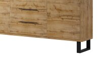 Sideboard HALLE WM Kommode Wotan Eiche mit Metall 201 cm