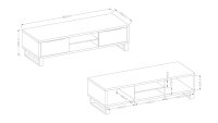 TV-Kommode HALLE WM Lowboard Wotan Eiche mit Metall 180 cm