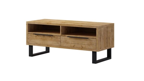 TV-Kommode HALLE WM Lowboard Wotan Eiche mit Metall 124 cm