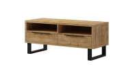 TV-Kommode HALLE WM Lowboard Wotan Eiche mit Metall 124 cm