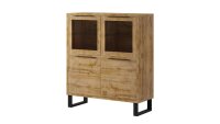 Highboard HALLE WM Kommode in Wotan Eiche mit Metall 4-trg