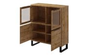 Highboard HALLE WM Kommode in Wotan Eiche mit Metall 4-trg