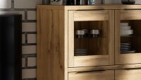 Highboard HALLE WM Kommode in Wotan Eiche mit Metall 4-trg