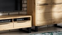 Highboard HALLE WM Kommode in Wotan Eiche mit Metall 4-trg