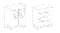 Highboard HALLE WM Kommode in Wotan Eiche mit Metall 4-trg