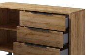 Kommode HALLE WM Sideboard Wotan Eiche mit Metall 144 cm