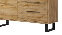 Kommode HALLE WM Sideboard Wotan Eiche mit Metall 144 cm