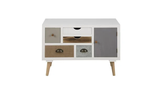 Kommode THAIS Sideboard weiß mit 5 Schubkästen...