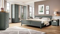 4-teiliges Schlafzimmer-Set EVORA Eiche Lefkast Dekor grün