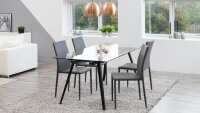 Esstisch MONTI Tisch Glas Gestell schwarzes Metall 180x90 cm