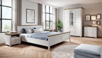 Schlafzimmer-Set 4tlg. EVORA Eiche Lefkast Dekor Abisko Ash