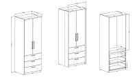 Drehtürenschrank OPTIMA in weiß Hochglanz Dekor 80x64 cm